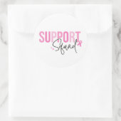 Support Squad Breast Cancer Pink Ribbon Awareness Ronde Sticker (Tas)