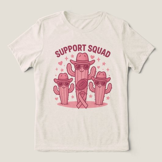 Support Squad Cactus Design Tri-Blend Shirt (Design voorkant)