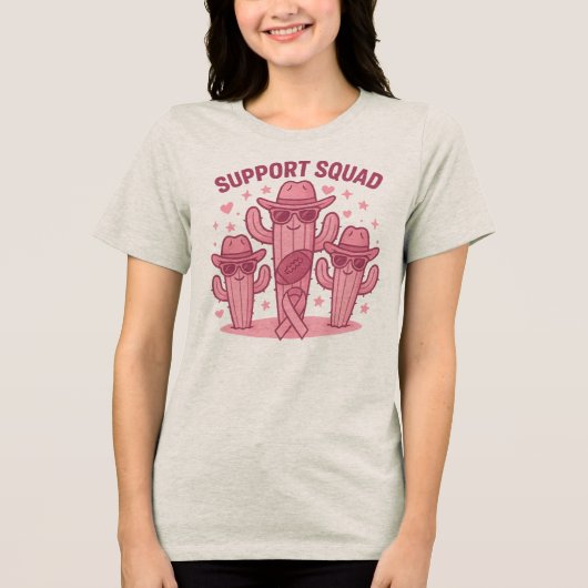 Support Squad Cactus Design Tri-Blend Shirt (Voorkant)