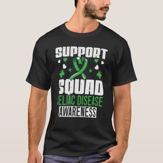 Support Squad Celiac Disease Awareness Gluten Free T-shirt (Voorkant)