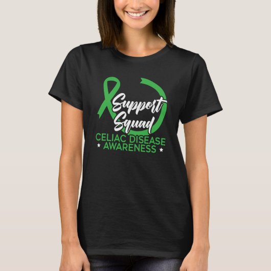 Support Squad Celiac Disease Awareness Gluten Free T-shirt (Voorkant)
