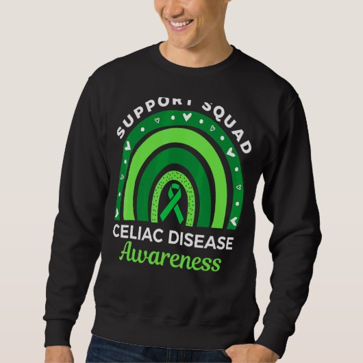 Support Squad Celiac Disease Awareness Rainbow Gre Trui (Voorkant)
