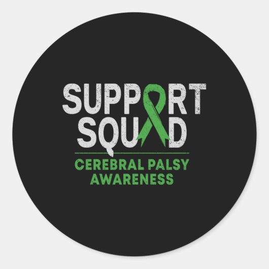 Support Squad Cerebral Palsy Awareness Month CP GR Ronde Sticker (Voorkant)