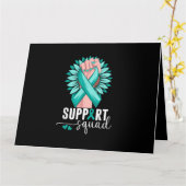 Support Squad Cervicale Kanker Bewustzijn Blauwgro Kaart (Gele Bloem)