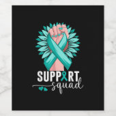 Support Squad Cervicale Kanker Bewustzijn Blauwgro Wijn Etiket (Enkel label)