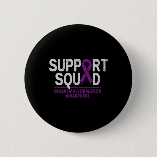 Support Squad Chiari Malformation Awareness Paars Ronde Button 5,7 Cm (Voorkant)