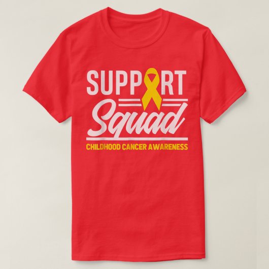 Support Squad Child Cancer Awareness Gold Ribb T-shirt (Design voorkant)