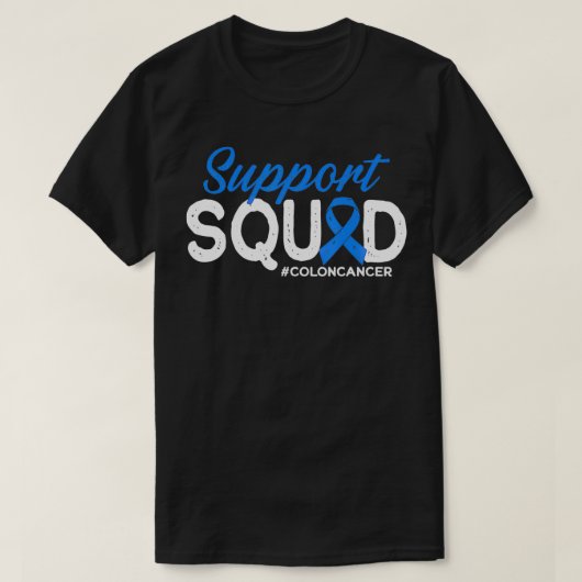 Support Squad Colon Cancer Friends and Family Supe T-shirt (Design voorkant)
