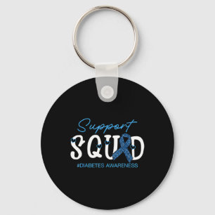 Support Squad Costume Blue Ribbon Diabetes Cancer Sleutelhanger