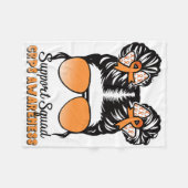 Support Squad CRPS Awareness Messy Bun Oranje RIBB Fleece Deken (Voorkant (Horizontaal))
