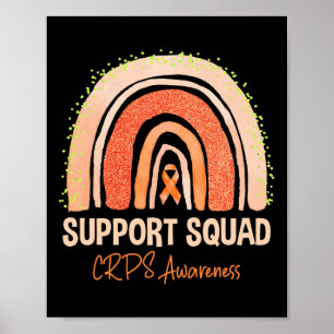 Support Squad Crps Awareness Rainbow Oranje Ribbon Poster