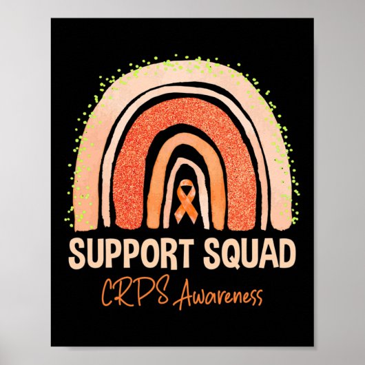 Support Squad Crps Awareness Rainbow Oranje Ribbon Poster (Voorkant)