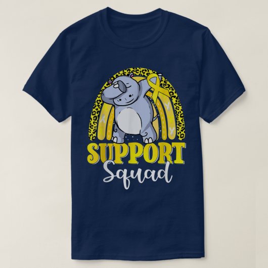 Support Squad Dabbing Hippopotamus Rainbow Childho T-shirt (Design voorkant)