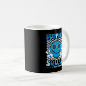 Support Squad Diabetes Awareness Smile Face Groovy Koffiemok (Voorkant rechts)