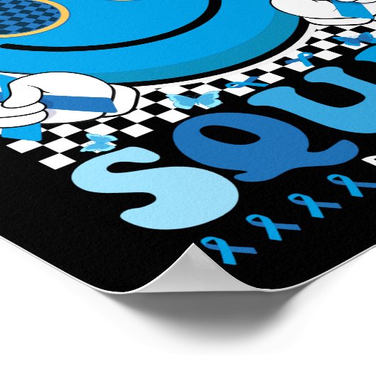 Support Squad Diabetes Awareness Smile Face Groovy Poster (Hoek)