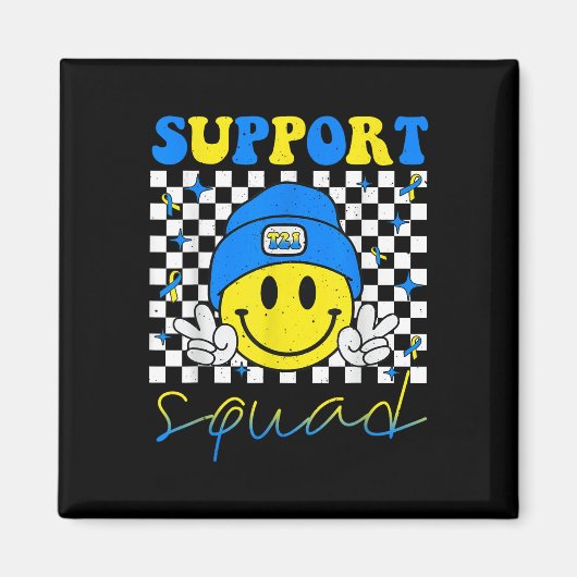 Support Squad Down Syndrome Awareness Day Groovy Magneet (Voorkant)