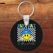 Support Squad Down Syndrome Awareness Day Groovy Sleutelhanger (Voorkant)