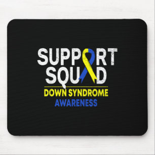 Support Squad Down Syndrome T21 Awareness Blue Yel Muismat