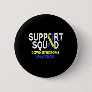 Support Squad Down Syndrome T21 Awareness Blue Yel Ronde Button 5,7 Cm