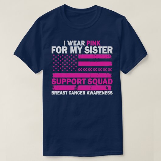Support Squad Draag Roze Zuster US Flag Vrouwen T-shirt (Design voorkant)
