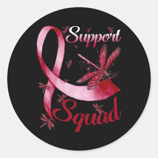 Support Squad Dragonfly Brain Aneurysma Bewustzijn Ronde Sticker (Voorkant)