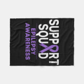Support Squad Epilepsy Awareness Maand Purp Fleece Deken (Voorkant (Horizontaal))