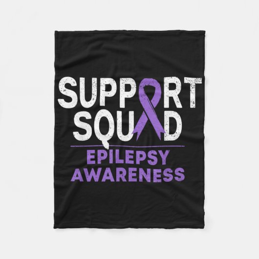 Support Squad Epilepsy Awareness Maand Purp Fleece Deken (Voorkant)