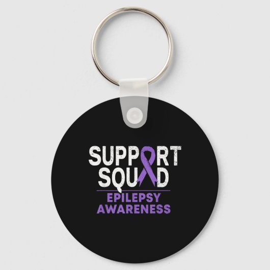 Support Squad Epilepsy Awareness Maand Purp Sleutelhanger (Voorkant)
