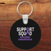 Support Squad Epilepsy Awareness Maand Purp Sleutelhanger (Voorkant)