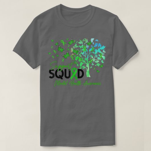 Support Squad Fall Tree Leopard Mental Health Awar T-shirt (Design voorkant)