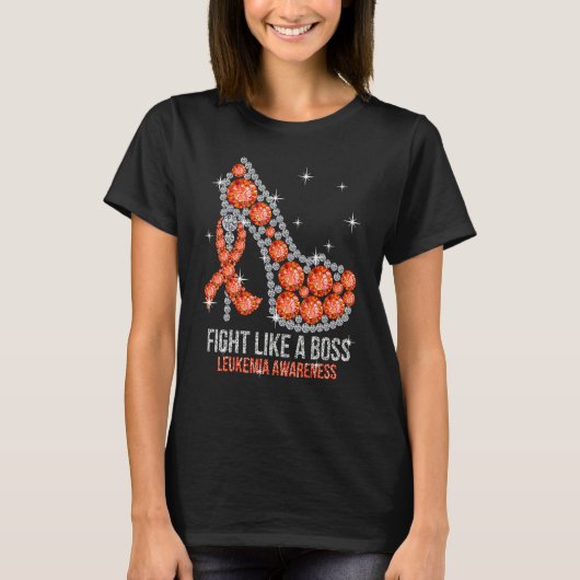 Support Squad Fight Like A Boss Leukemia Awareness T-shirt (Voorkant)
