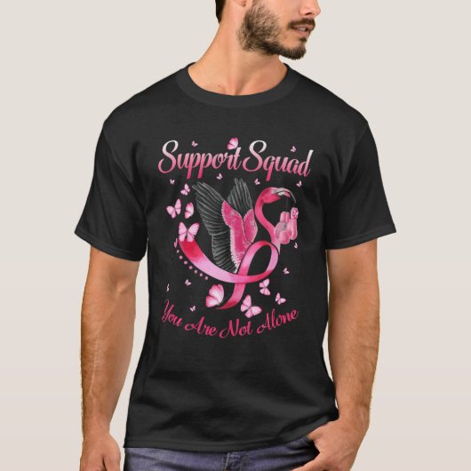 Support Squad Flamingo Pink Warrior Breast Cancer T-shirt (Voorkant)