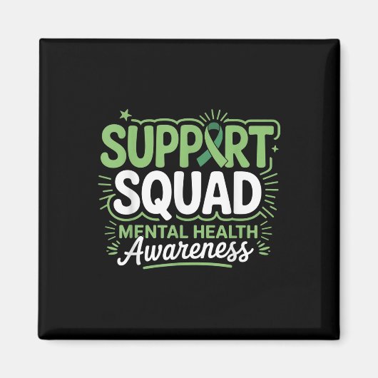 Support Squad Geestelijke Gezondheidsbewustzijn Mo Magneet (Voorkant)