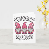 Support Squad Gnome Trio Roze Borstkanker Kaart (Gele Bloem)