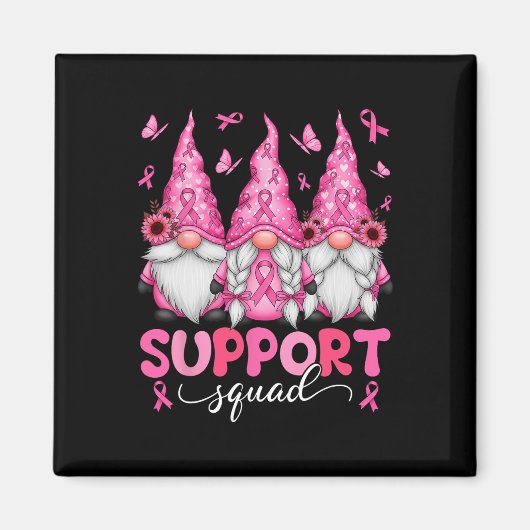 Support Squad Gnomes Borstkanker Bewustzijn Mannen Magneet (Voorkant)