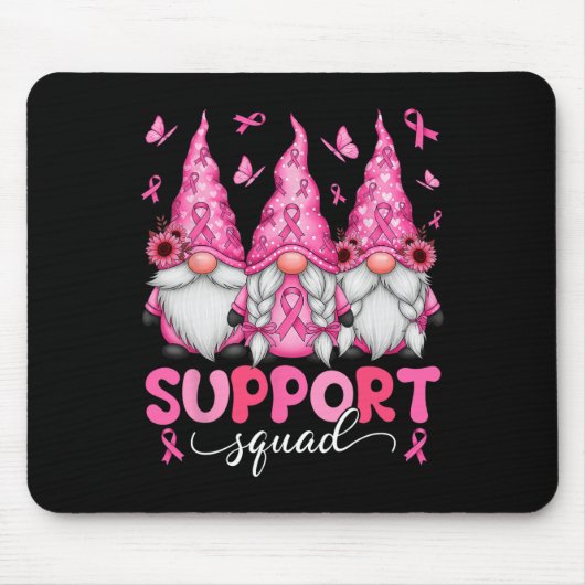 Support Squad Gnomes Borstkanker Bewustzijn Mannen Muismat (Voorkant)
