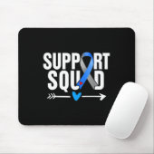 Support Squad Grey Blue Ribbon Diabetes Awareness Muismat (Met muis)