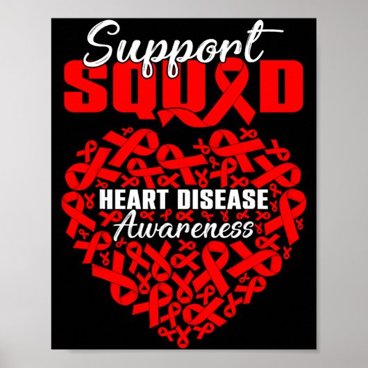 Support Squad Heart Disease Awareness Heart &amp;  Poster (Voorkant)