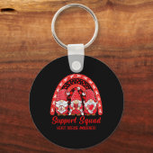 Support Squad Heart Disease Awareness Month Gnomie Sleutelhanger (Voorkant)
