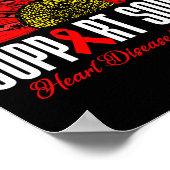 Support Squad Heart Disease Awareness Red Leopard Poster (Hoek)
