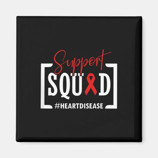 Support Squad Heart Disease Awareness Warrior Red Magneet (Voorkant)