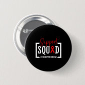 Support Squad Heart Disease Awareness Warrior Red Ronde Button 5,7 Cm (Voorkant /achterkant)