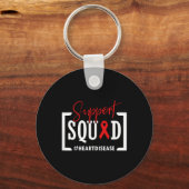 Support Squad Heart Disease Awareness Warrior Red Sleutelhanger (Voorkant)
