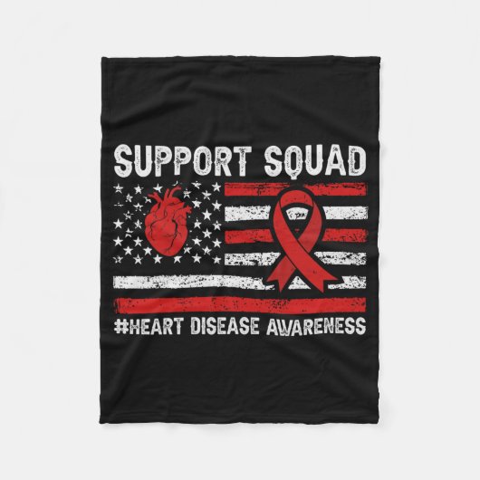 Support Squad Heart Diseases Awareness Month Neder Fleece Deken (Voorkant)