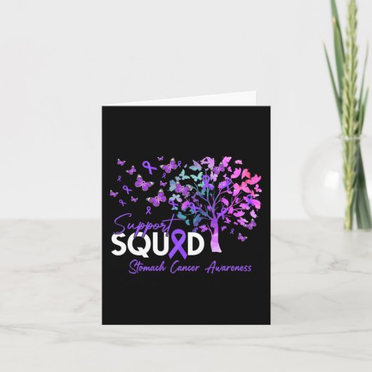 Support Squad Herfst Tree Periwinkle Ribbon Stomac Kaart (Voorkant)