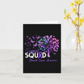 Support Squad Herfst Tree Periwinkle Ribbon Stomac Kaart (Gele Bloem)