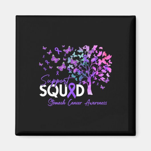 Support Squad Herfst Tree Periwinkle Ribbon Stomac Magneet (Voorkant)