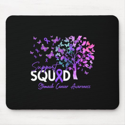 Support Squad Herfst Tree Periwinkle Ribbon Stomac Muismat (Voorkant)