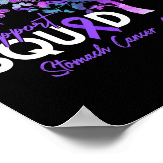 Support Squad Herfst Tree Periwinkle Ribbon Stomac Poster (Hoek)