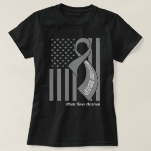 Support Squad Hersentumor Amerikaanse vlag grijs l T-shirt
